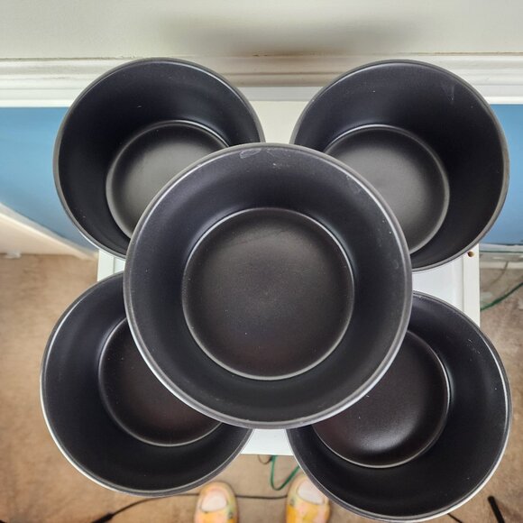 Stone & Lain Lot of Five Stoneware Cereal Salad Matte Black Bowls - Picture 2 of 5